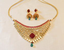 High Quality Rajastani Kundan Set with Jhumkas